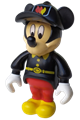 Mickey Mouse Figure with Red Pants, Black Fireman Uniform, Black Cap - 33254c