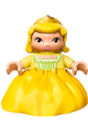 Duplo Figure Lego Ville, Child Girl, White Legs, Bright Light Yellow Top, Yellow Hair with Diadem, Princess Amber - 47205pb034
