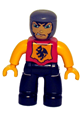 Duplo Figure Lego Ville, Male Castle, Black Legs, Red Chest, Bright Light Orange  Arms, Bright Light Orange Hands - 47394pb012
