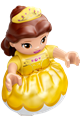 Duplo Figure Lego Ville, Disney Princess, Belle, White Legs, Bright Light Yellow Top and Tiara, Reddish Brown Hair - 47394pb327