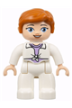 Duplo Figure Lego Ville, Female, White Legs, White Jacket Tied over Lavender Shirt, Dark Orange Hair (Jurassic World Claire Dearing) - 47394pb335