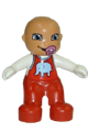 Duplo Figure Lego Ville, Baby, Red Overalls with Elephant Pattern, Pacifier - 85363pb001