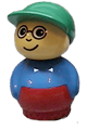 Primo Figure Boy With Red Base, Blue Top, Green Hat, Glasses - baby008