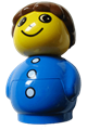 Primo Figure Boy with Blue Base, Blue Top with Three Buttons, Brown Hair - baby024