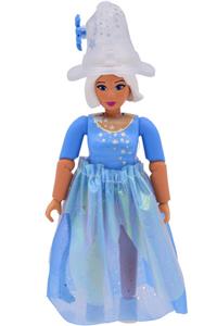 Belville Female - Stella, Medium Blue Top with Silver Stars, White Hair, Skirt Long, Hat with Flower belvfem49a