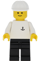 Boat Worker - Torso with Anchor, Black Legs, White Construction Helmet - boat003