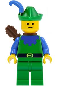 Forestman - blue, green hat, blue feather, quiver cas132a