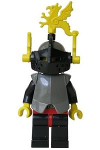 Breastplate - Armor over Black, Dark Gray Helmet, Black Visor, Yellow Dragon Plumes cas166