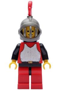 Breastplate - Red with Black Arms, Red Legs with Black Hips, Dark Gray Grille Helmet, Red Plume, Blue Plastic Cape cas193