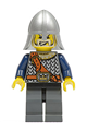 Fantasy Era - Crown Knight Scale Mail with Chest Strap, Helmet with Neck Protector, White Moustache and Beard - cas348