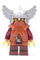 Fantasy Era - Dwarf, Dark Orange Beard, Metallic Silver Helmet with Wings, Dark Red Arms - cas357