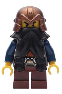 Fantasy Era - Dwarf, Black Beard, Copper Helmet with Studded Bands, Dark Blue Arms cas433