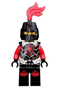 Castle - Dragon Knight Armor with Dragon Head, Helmet Closed, Red Plume, Black Bushy Eyebrows cas524