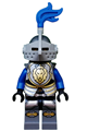 Castle - King's Knight Armor with Lion Head with Crown, Helmet with Pointed Visor, Blue Plume, Angry Face - cas532