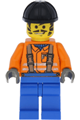 Construction Worker - Orange Shirt, Black Construction Helmet - con006