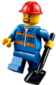 Blue Jacket with Pockets and Orange Stripes, Blue Legs, Red Construction Helmet, Brown Moustache and Goatee - con009