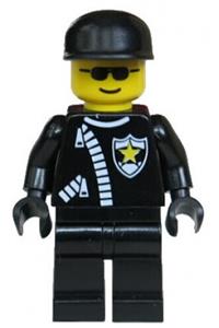 Police - Zipper with Sheriff Star, Black Cap, Black Sunglasses cop041