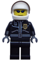 Police - City Leather Jacket with Gold Badge, White Helmet, Trans-Black Visor, Black Sunglasses - cty0006