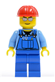Overalls with Tools in Pocket Blue, Red Construction Helmet, Silver Sunglasses - cty0029