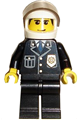Police - City Suit with Blue Tie and Badge, Black Legs, White Helmet, Tran-Black Visor, Smile - cty0092