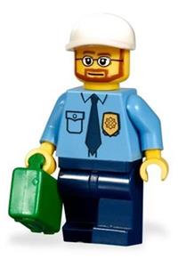 Police - City Shirt with Dark Blue Tie and Gold Badge, Dark Blue Legs, White Short Bill Cap cty0219