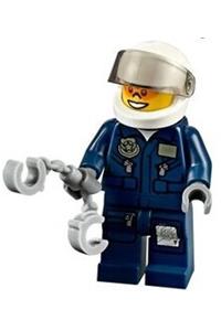 Forest Police - Helicopter Pilot, Dark Blue Flight Suit with Badge, Helmet cty0267