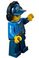 Police - City Officer, Gold Badge, Dark Blue Cap with Hole, Headphones, Sunglasses - cty0455