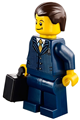 Businessman Pinstripe Jacket and Gold Tie, Dark Blue Legs, Dark Brown Hair, Crooked Smile - cty0460