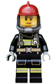 Fire - Reflective Stripes with Utility Belt, Dark Red Fire Helmet, Breathing Neck Gear with Airtanks, Peach Lips Smile - cty0525