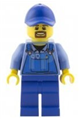 Overalls with Tools in Pocket Blue, Blue Cap with Hole, Brown Moustache and Goatee - cty0574