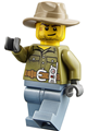 Volcano Explorer - Male, Shirt with Belt and Radio, Dark Tan Fedora Hat, Crooked Smile and Scar - cty0694