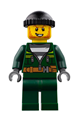 Police - City Bandit Male with Dark Green Zip Jacket, Dark Green Legs, Black Knit Cap - cty0735