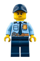 Police - City Shirt with Dark Blue Tie and Gold Badge, Dark Tan Belt with Radio, Dark Blue Legs, Dark Blue Cap with Hole - cty0748
