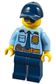 Police - City Officer Shirt with Dark Blue Tie and Gold Badge, Dark Tan Belt with Radio, Dark Blue Legs, Dark Blue Cap, Sunglasses - cty0981