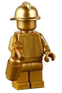 Statue - Pearl Gold with Metallic Gold Fire Helmet cty0989