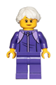 Grandmother - Dark Purple Tracksuit, White Hair, Glasses - cty1024
