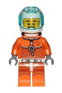 Astronaut - Male, Orange Spacesuit with Dark Bluish Gray Lines, Trans Light Blue Large Visor, Stubble cty1059