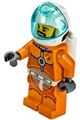 Astronaut - Male, Orange Spacesuit with Dark Bluish Gray Lines, Trans Light Blue Large Visor, Black Angular Beard - cty1063