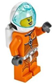 Astronaut - Female, Orange Spacesuit with Dark Bluish Gray Lines, Trans Light Blue Large Visor, Open Mouth Smile - cty1065