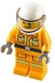 Fire - Reflective Stripes, Bright Light Orange Suit, White Helmet, Crooked Grin - cty1114