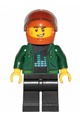 Detective - Dark Green Hoodie with Bright Green Drawstrings, Black Legs, Dark Orange Helmet - cty1223