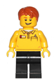 Lego Store Employee, Black Legs, Dark Orange Tousled Hair, Lopsided Grin - cty1239