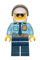 Police - City Officer Shirt with Dark Blue Tie and Gold Badge, Dark Tan Belt with Radio, Dark Blue Legs, White Helmet, Sunglasses - cty1249