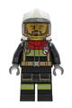 Fire - Reflective Stripes, Black Legs and Jacket with Dark Red Collar, Fire Helmet, Trans-Black Visor, Black Beard - cty1251