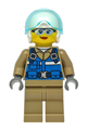 Wildlife Rescue Pilot - Female, Blue Vest, White Helmet, Dark Tan Legs - cty1296
