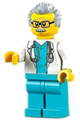 Doctor - Male, White Lab Coat with Stethoscope, Medium Azure Scrubs, Light Bluish Gray Hair, Glasses - cty1341