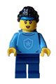 Police - City Officer in Training Female, Medium Blue Shirt with Badge, Dark Blue Legs, Black Hair, Headband - cty1560