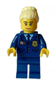 Police - City Chief Female, Dark Blue Jacket and Legs, Bright Light Yellow Hair, Closed Smile - cty1564