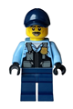 Police - City Officer Male, Safety Vest with Police Badge, Dark Blue Legs, Dark Blue Cap, Black Moustache - cty1588