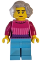 Apartment Building Resident - Female, Dark Pink Sweater, Medium Azure Legs, Light Bluish Gray Wavy Hair - cty1622
